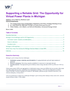 Supporting a Reliable Grid: The Opportunity for Virtual Power Plants in Michigan